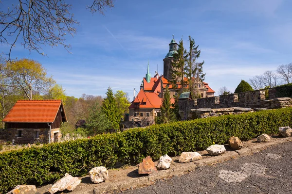 Prachtige Czocha Castle Sunny Day Polen — Stockfoto