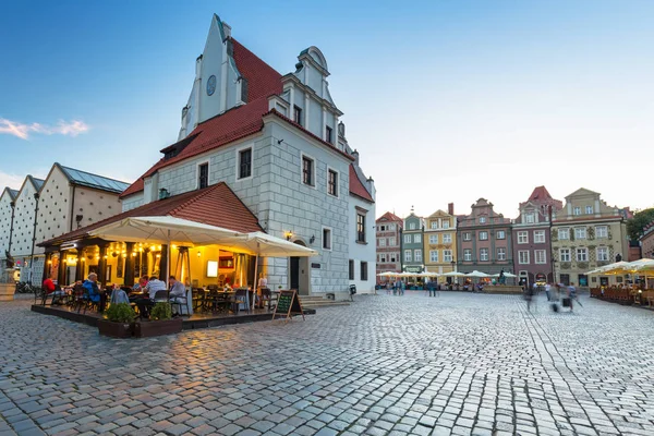 Poznan Polonia Settembre 2018 Architettura Della Piazza Principale Poznan Crepuscolo — Foto Stock