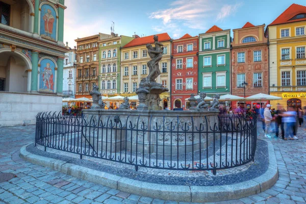 Poznan Polen September 2018 Arkitektur Torget Poznan Skymningen Polen Poznan — Stockfoto