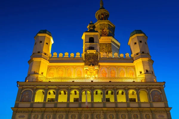 Poznan Polonia Settembre 2018 Architettura Della Piazza Principale Poznan Notte — Foto Stock