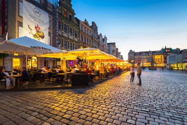 Poznan Polen September 2018 Arkitektur Torget Poznan Skymningen Polen Poznan — Stockfoto