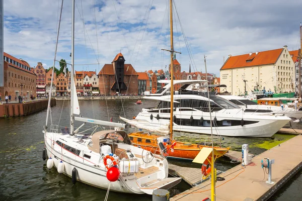 Gdansk Poland August 2019 Gdansk Beautiful Old Town Motlawa River — Stock Photo, Image