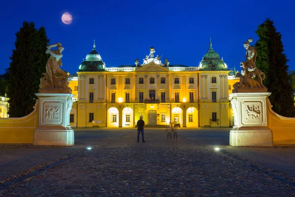 Erstaunliche Architektur Des Branicki Palastes Bialystok Bei Nacht Polen — Stockfoto