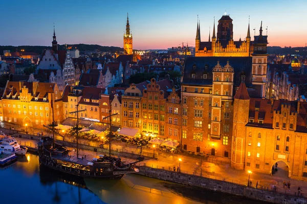 Gdansk Polonia Agosto 2019 Hermosa Arquitectura Del Casco Antiguo Gdansk —  Fotos de Stock