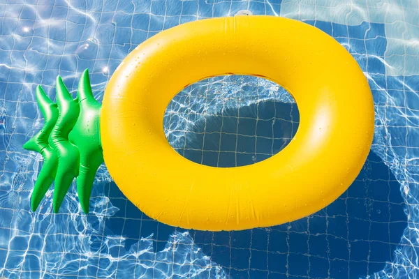 Pineapple Float Ring Blue Swimming Pool — Stock Photo, Image