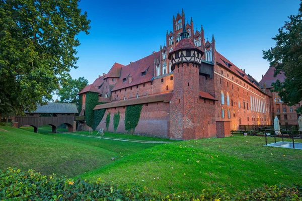 Château Malbork Ordre Teutonique Crépuscule Pologne — Photo