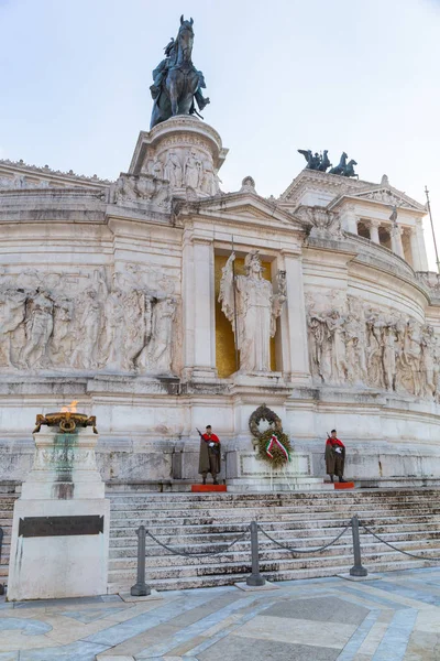 Roma Italia Enero 2019 Soldados Monumento Nacional Roma Día Soleado — Foto de Stock