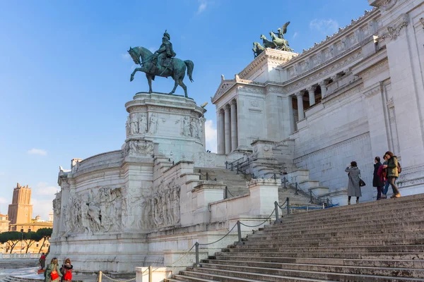 Řím Itálie Ledna 2019 Architektura Národního Památníku Římě Slunečný Den — Stock fotografie