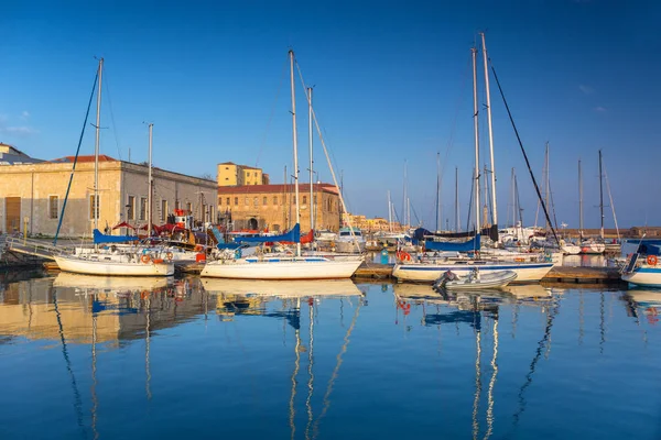 Marina Chaniacity Bij Zonsopgang Kreta Eiland Griekenland — Stockfoto