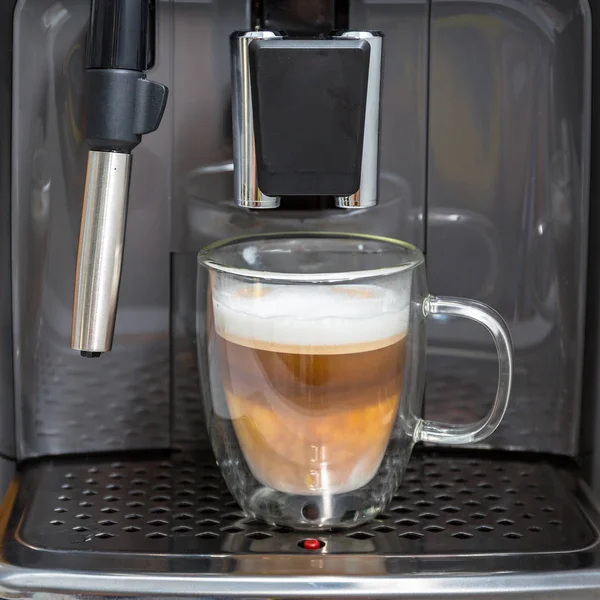 Freshly Brewed Coffee Coffee Machine Home — Stock Photo, Image