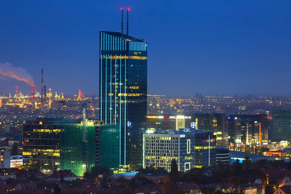 Danzig Polen Oktober 2018 Olivia Star Skyscraper Gdansk Oliwa Night — Stockfoto