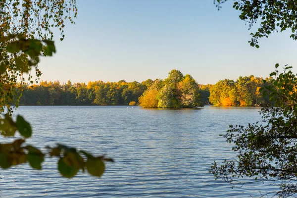 Bellissimo Paesaggio Del Lago Autunno Polonia — Foto Stock