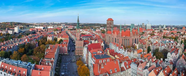 Aerial Panorama Old Town Gdansk Poland — Stock Photo, Image
