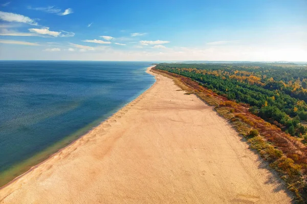 Paesaggio Aereo Della Bellissima Spiaggia Del Mar Baltico Danzica Polonia — Foto Stock