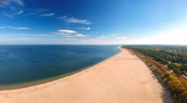 Panorama Aéreo Hermosa Playa Del Mar Báltico Gdansk Polonia —  Fotos de Stock
