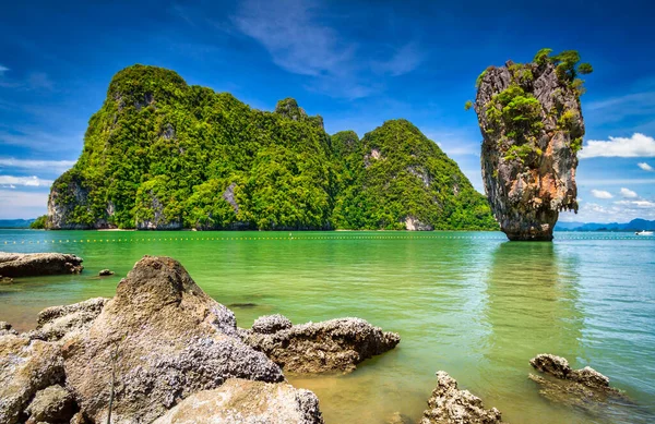 Increíble Paisaje Isla Khao Phing Kan Con Roca Tapu Bahía — Foto de Stock