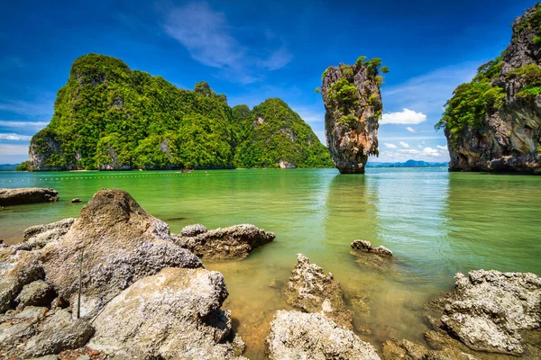 Increíble Paisaje Isla Khao Phing Kan Con Roca Tapu Bahía — Foto de Stock