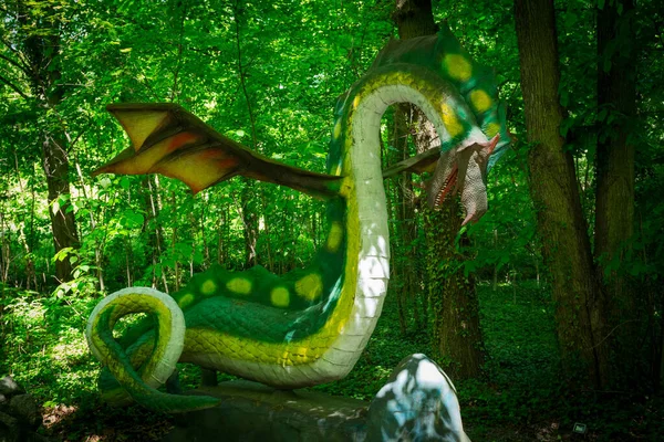 Malbork Pologne 1Er Juin 2020 Dragon Réaliste Parc Dino Malbork — Photo