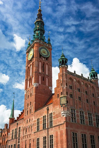 Polonya Nın Gdansk Kentindeki Belediye Binasının Güzel Mimarisi — Stok fotoğraf