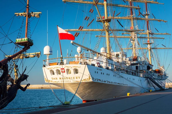 Gdynia Polônia Junho 2020 Dar Modziezy Polish Presente Navio Vela — Fotografia de Stock