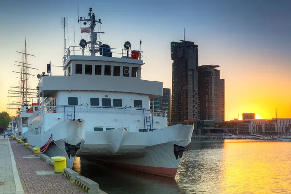 Gdynia Bord Mer Baltique Coucher Soleil Pologne — Photo