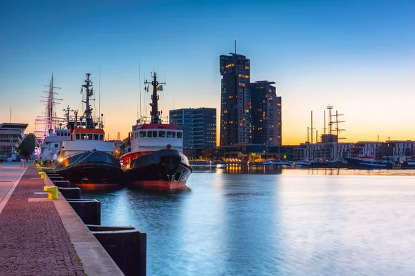 Gdynia Junto Mar Báltico Atardecer Polonia — Foto de Stock