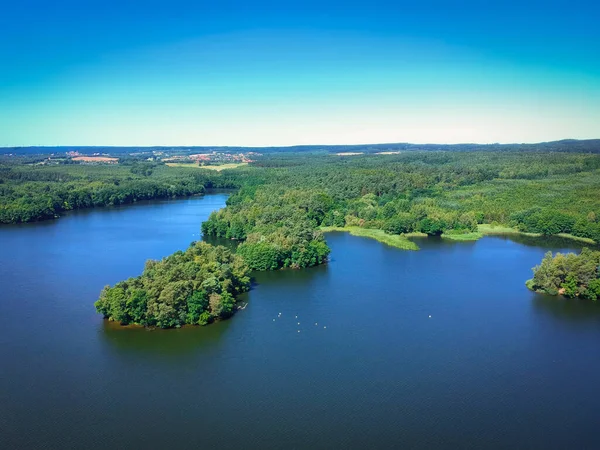 Paisagem Aérea Lago Polônia Verão — Fotografia de Stock