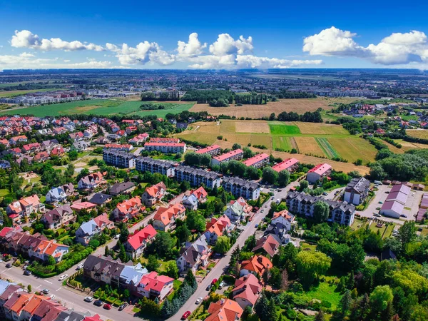 Vue Aérienne Petit Village Pologne — Photo