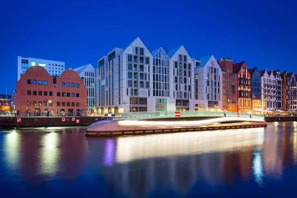 Vieille Ville Gdansk Avec Une Architecture Étonnante Nuit Pologne — Photo