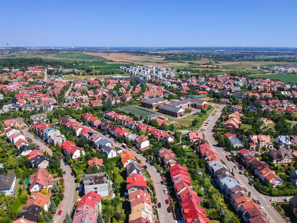 Vue Aérienne Petit Village Pologne — Photo