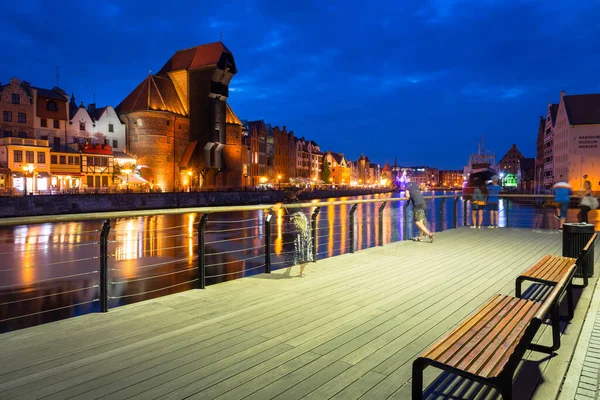 Gdansk Polonya Ağustos 2020 Motlawa Nehri Üzerindeki Eski Gdansk Kasabasının — Stok fotoğraf