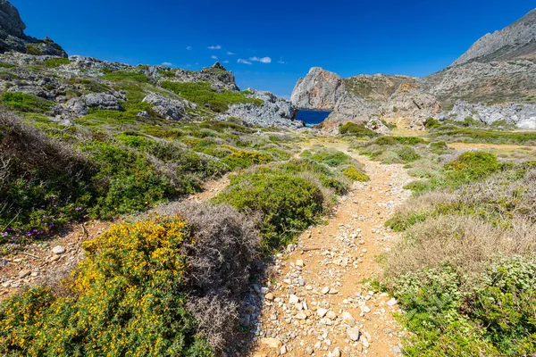 Gångväg Till Den Fantastiska Bukten Kreta Grekland — Stockfoto