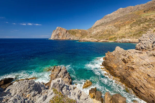 Costa Rocciosa Incredibile Baia Creta Grecia — Foto Stock