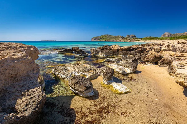 Hermosa Playa Falassarna Creta Grecia — Foto de Stock