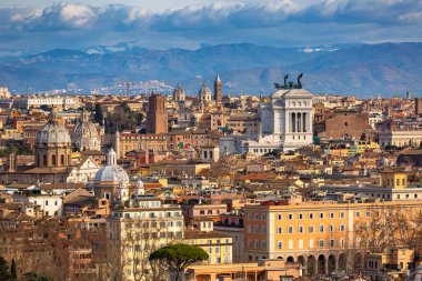 Roma şehrinin güzel mimarisi, İtalya 'nın havadan görünüşü