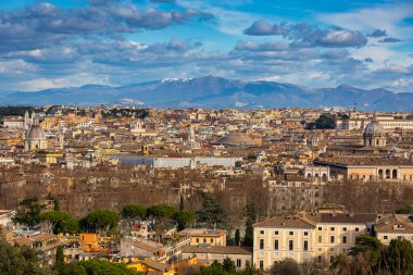 Roma şehrinin güzel mimarisi, İtalya 'nın havadan görünüşü