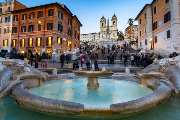 Rom Italien Januari 2019 Fontänen Piazza Spagna Torget Och Spanska — Stockfoto