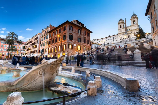 Rome Italy January 2019 Fountain Piazza Spagna Square Spanish Steps — Stock Photo, Image