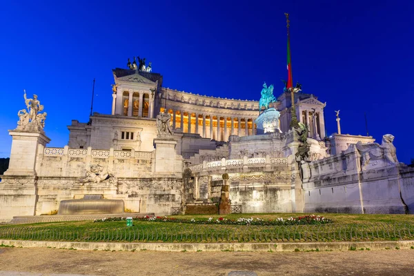 Arquitectura Del Monumento Vittorio Emanuele Roma Por Noche Italia — Foto de Stock