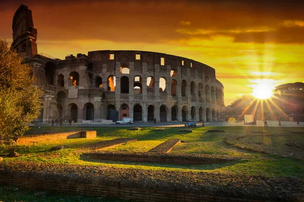 Coliseo Roma Amanecer Italia — Foto de Stock