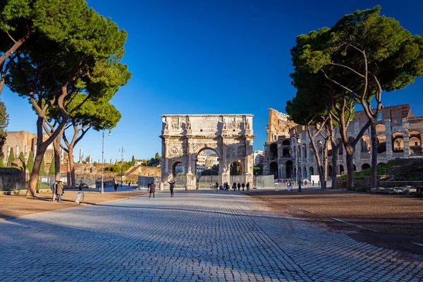 Arch Constantine Great Sunrise Rome — Stock Photo, Image