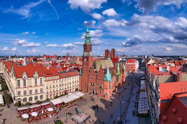 Vakker Arkitektur Gamlebytorget Wroclaw Polen – stockfoto