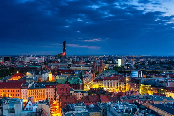 Paesaggio Urbano Della Città Vecchia Breslavia Tramonto Polonia — Foto Stock