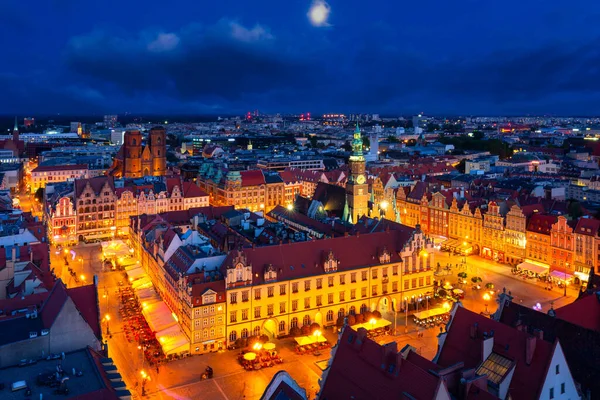 Bellissima Architettura Della Piazza Del Mercato Della Città Vecchia Breslavia — Foto Stock