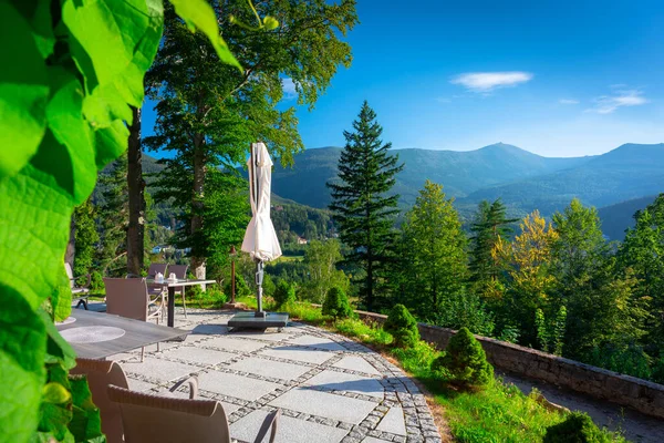 Hermoso Paisaje Verano Terraza Las Montañas Karkonosze Polonia — Foto de Stock