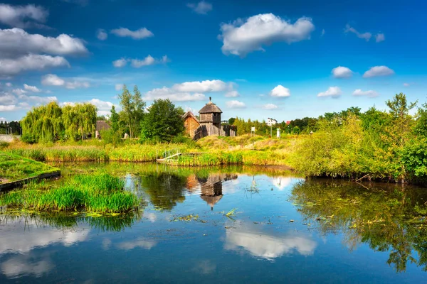 Krásná Scenérie Osadě Trade Factory Pruszcz Gdanski Polsko — Stock fotografie