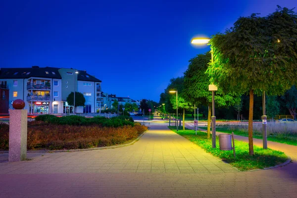 Geceleri Pruszcz Gdanski Deki Park Manzarası Polonya — Stok fotoğraf