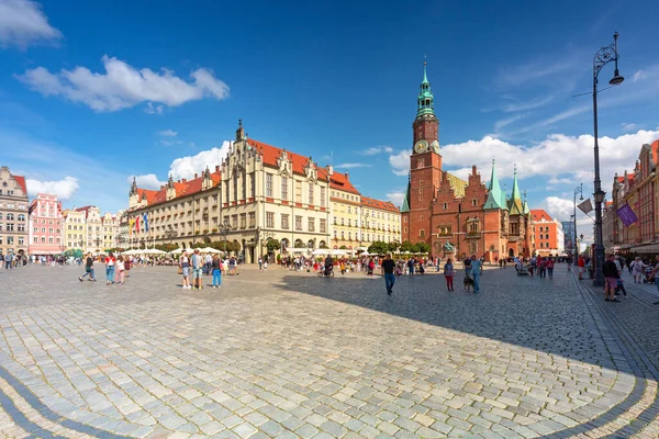 Wroclaw Polonia Septiembre 2020 Hermosa Arquitectura Plaza Del Mercado Ciudad —  Fotos de Stock