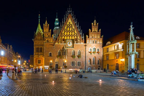 Wroclaw Polonia Septiembre 2020 Hermosa Arquitectura Plaza Del Mercado Ciudad — Foto de Stock