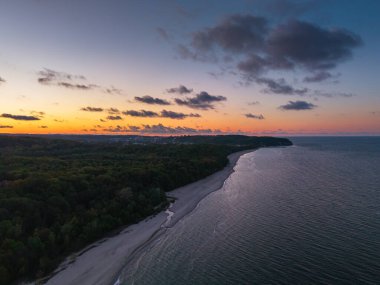 Gdynia Orlowo 'daki uçurum, Gdansk Körfezi, Polonya.